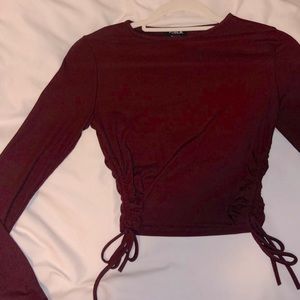 Forever 21 long sleeve cinch shirt